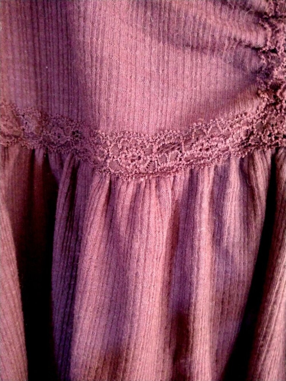 Torrid Burgundy Lace Trim Peplum Top Blouse Plus 1X Romantic Feminine Boho Chic - Picture 4 of 6